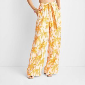 Women's Wide Leg Relaxed Palm Tree Pants - Future Collective with Alani Noe
